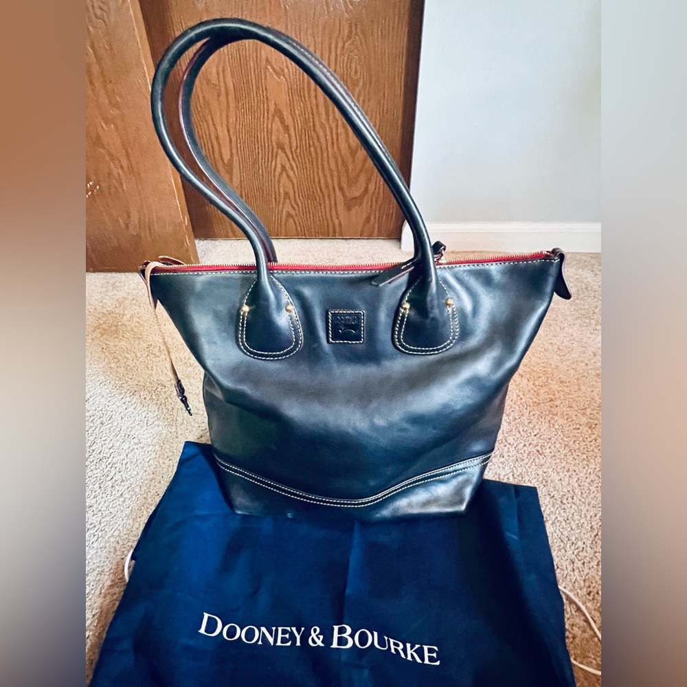 Dooney & Bourke Black Tote with Red Trim